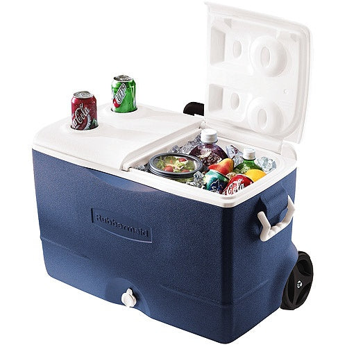 Rubbermaid 50 quart blue cooler – main product view