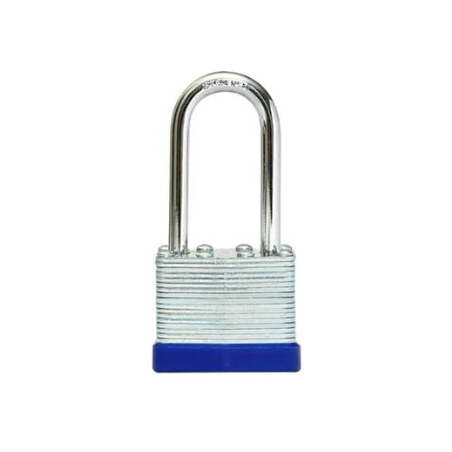 3302 40mm Long Laminated Lock – Extended Hardened Steel Shackle, Double Locking Levers, Brass Pin Tumbler, Heavy Steel Body, Protective Bumper