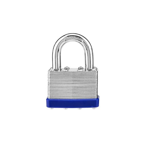 PK40 40mm Laminated Lock – Heavy-Duty Steel Body, Double Locking Levers, Hardened Steel Shackle, Brass Pin Tumbler, Protective Bumper
