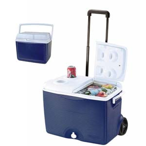 Rubbermaid 45 quart wheeled cooler – main product view