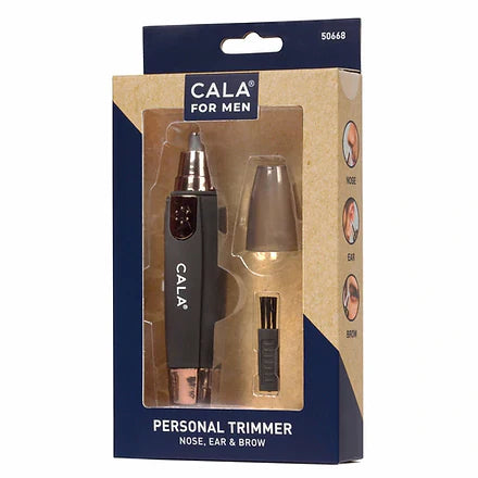 Personal Trimmer 50668 – Multi-Functional Groomer for Nose, Ear & Brow, Soft Touch Grip, Protective Cap, Battery Operated