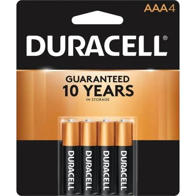Duracell CopperTop AAA Alkaline Batteries with POWER BOOST™ – 4-Pack, 1.5V, Long-Lasting Performance, 12-Year Shelf Life, Trusted Brand, Case of 54 Packs