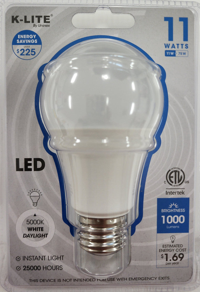 KL0052 A19 LED light bulb 11W 5000K – main product view