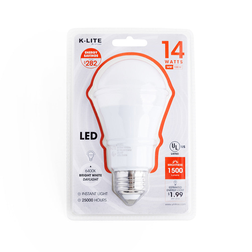 KL0053 A19 LED light bulb 14W 6400K – main product view