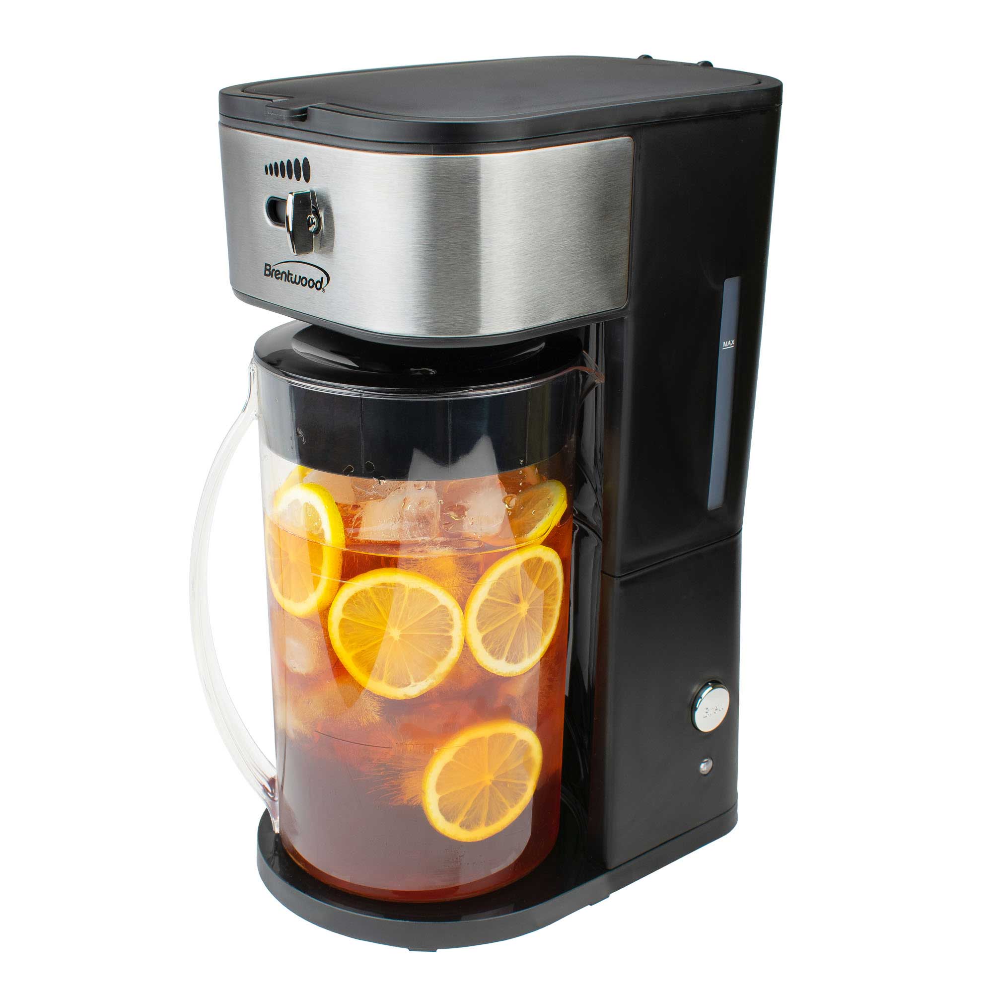 Brentwood KT-2150BK Iced Tea & Coffee Maker – 64oz Pitcher, Strength Selector, Reusable Filter, Auto Shut-Off, BPA-Free, 700W, Black