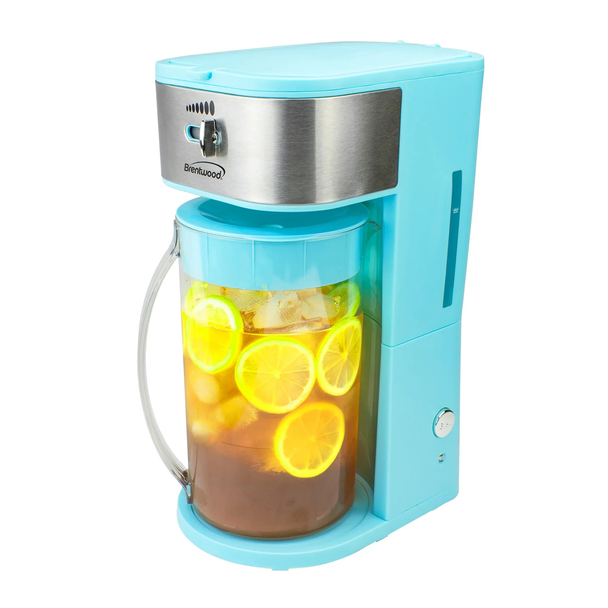 Brentwood KT-2150BL Iced Tea & Coffee Maker – 64oz Pitcher, Strength Selector, Reusable Filter, Auto Shut-Off, BPA-Free, 700W, Blue