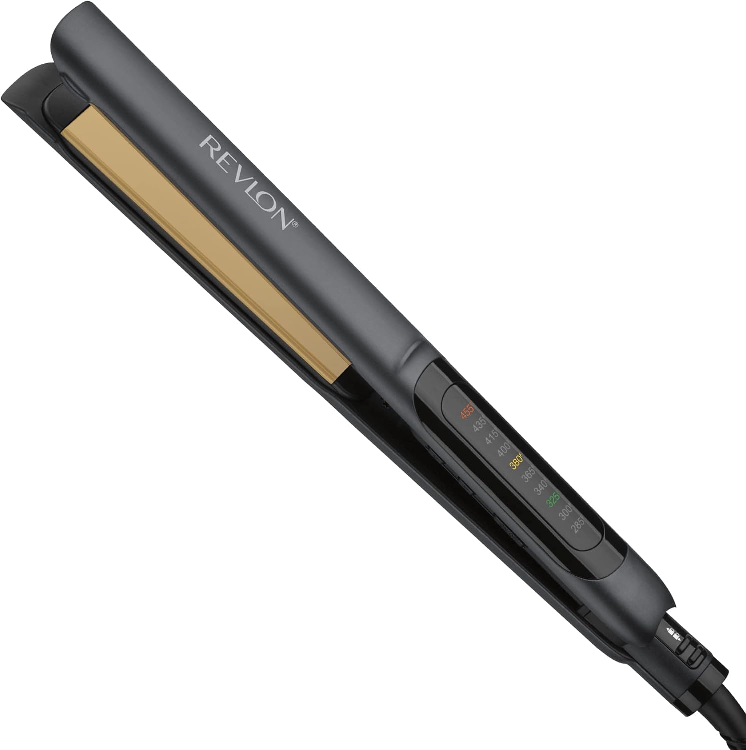 Revlon Smooth Brilliance Ceramic Flat Iron – 1” Plates, Ionic Tourmaline for Shine & Frizz Control, 455°F Max Heat, 10 Heat Settings, Extra-Long Plates, Auto Shut-Off, Travel-Ready Design (Case of 3)