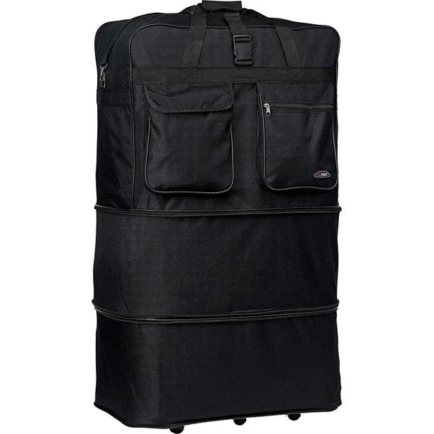 30-Inch Cargo Travel Bag – Premium Polyester Fabric, 2 Front Pockets, Multi-Level Zipper System, Sturdy Top Handle & Detachable Shoulder Strap, 18” L x 10.5” W x 30” H, 6.3 lbs