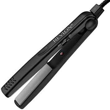 Revlon Smooth and Straight Ceramic Flat Iron – 1” Plates, 400°F High Heat, Even Heat Distribution, 2 Heat Settings, Swivel Cord, Silicone Grips, Travel Ready