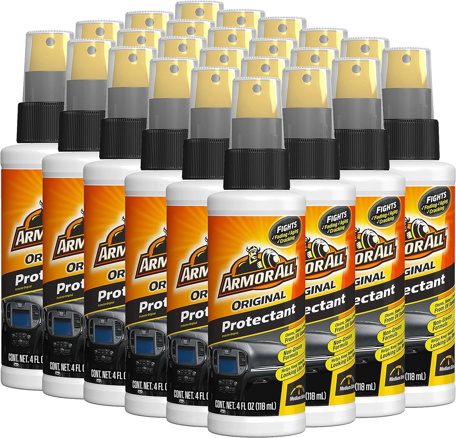 Armor All Interior Car Cleaner Spray Bottle, Protectant Cleaning for Cars, Truck, Motorcycle, Pump Sprayer, 4 Fl Oz, Pack of 24, 10040-24PK