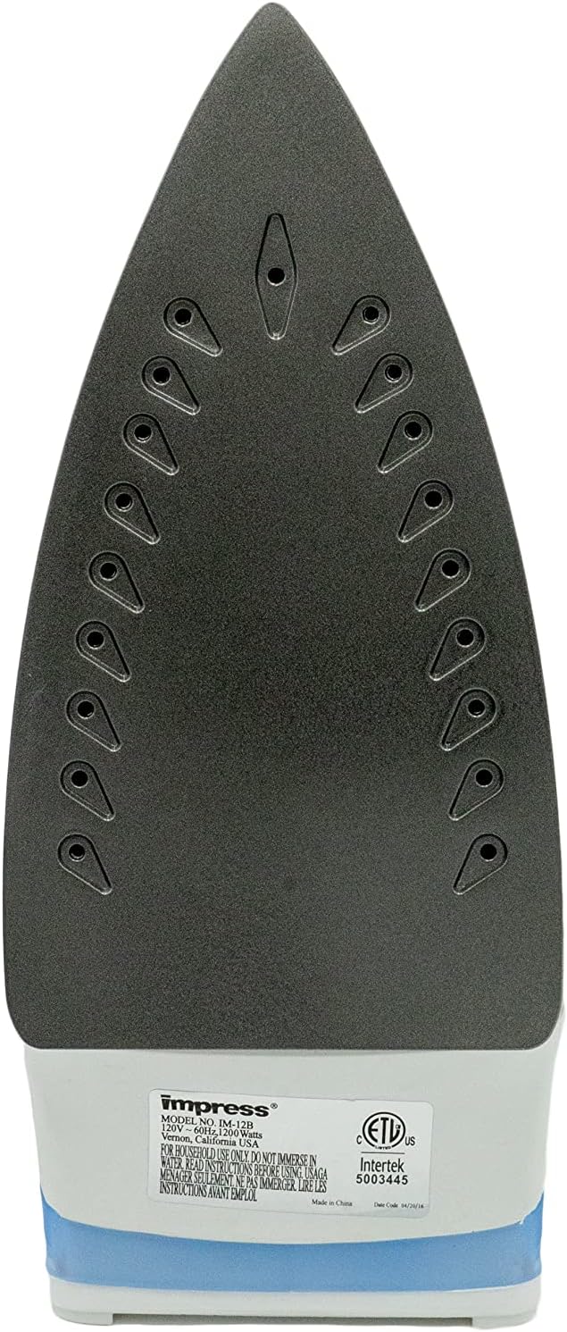 Basic Clothing Iron | Non-Stick | Compact | Spray | Adjustable Steam | Fabric Selector | Swivel Cord | Lightweight | 1200-Watt (Blue)