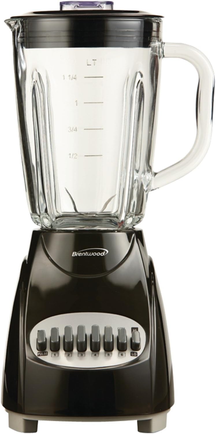 Brentwood JB-920B 12-Speed + Pulse Blender with Glass Jar, Black
