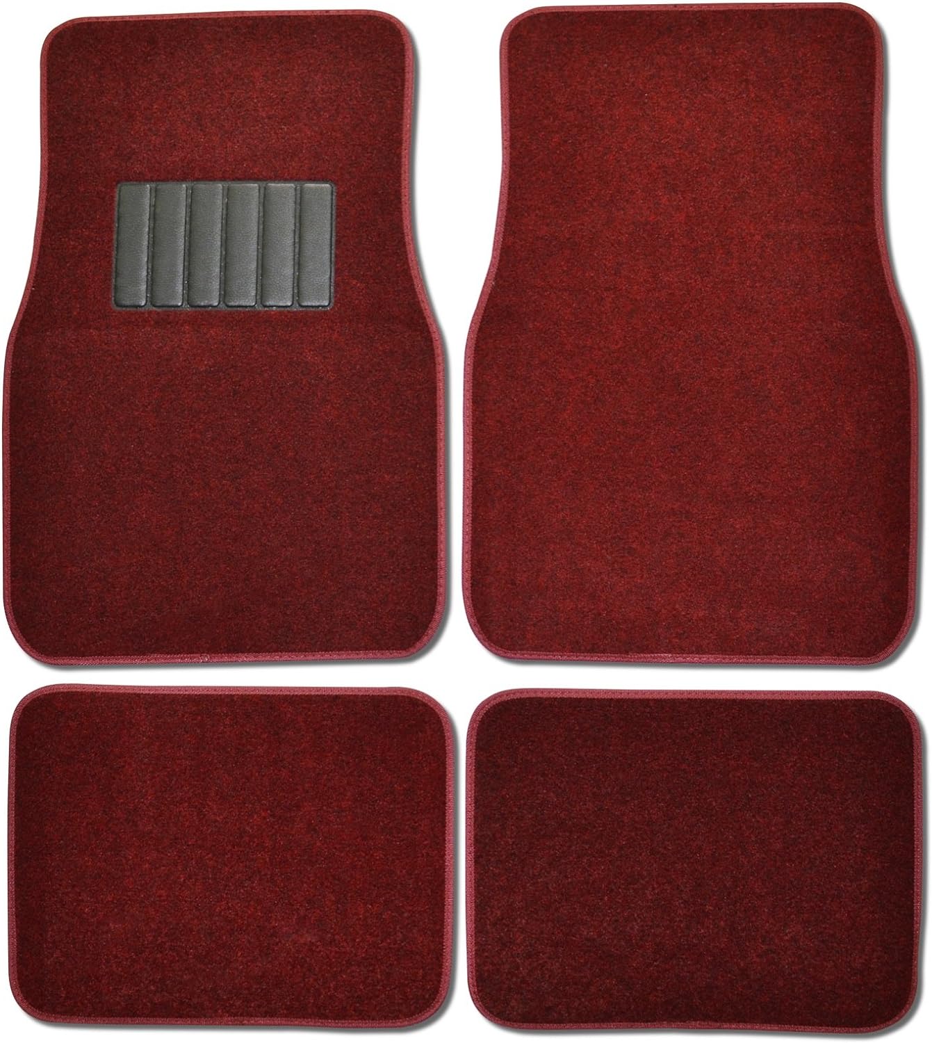 BDK MT-100-BK Classic Carpet Floor Mats for Car & Auto - Universal Fit -Front & Rear with Heelpad (Black)