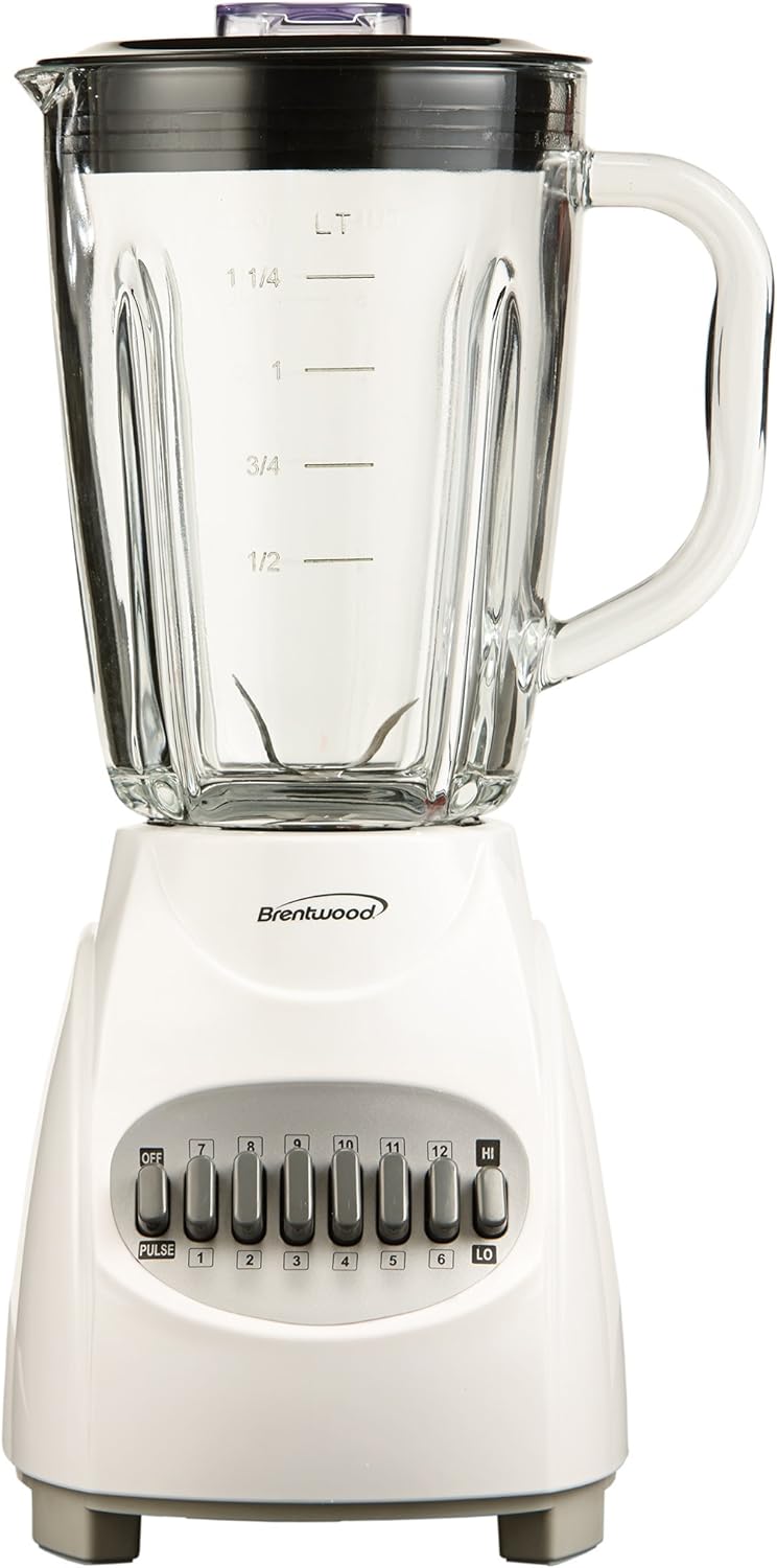 Brentwood JB-920W 12-Speed + Pulse Blender with 42 oz Glass Jar - main product view