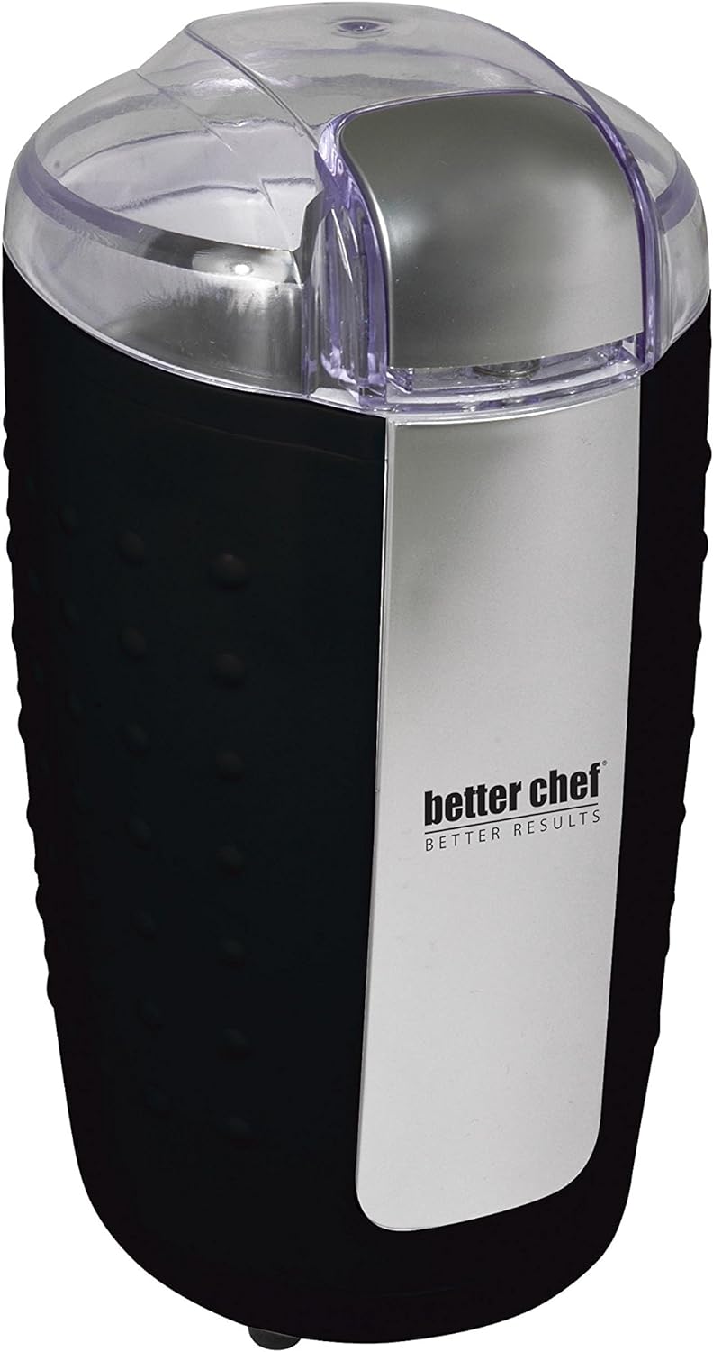 Better Chef 150-Watt Power Blade Coffee Grinder | Stainless Blade and Chamber | Grind Coffee | Nuts | Spices (Black)