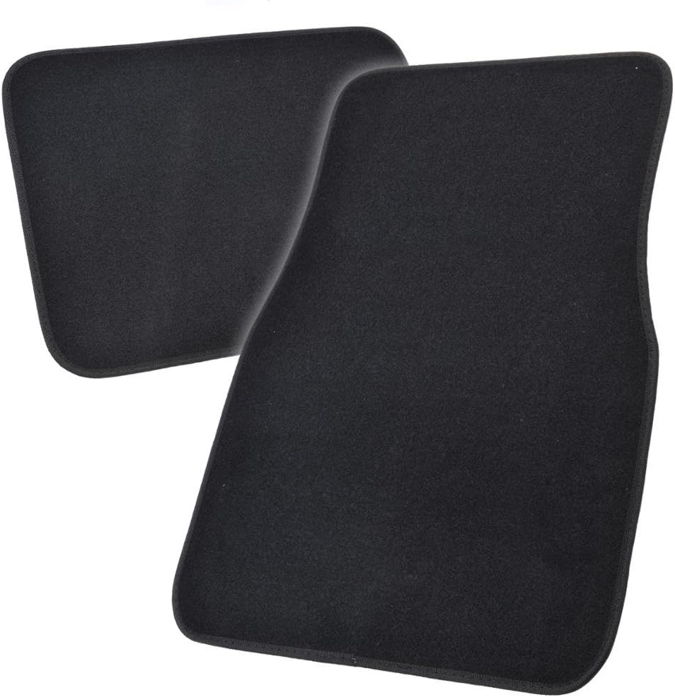 BDK MT-100-BK Classic Carpet Floor Mats for Car & Auto - Universal Fit -Front & Rear with Heelpad (Black)