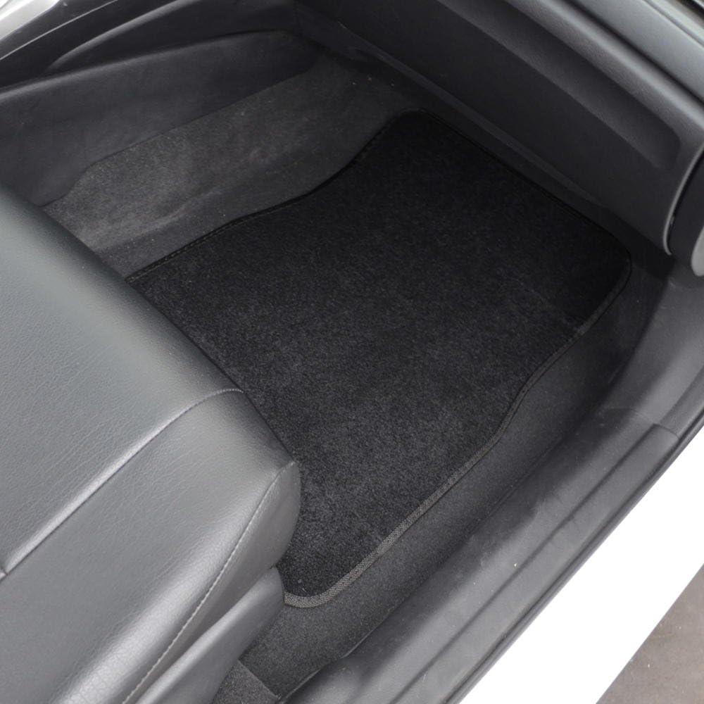 BDK MT-100-BK Classic Carpet Floor Mats for Car & Auto - Universal Fit -Front & Rear with Heelpad (Black)