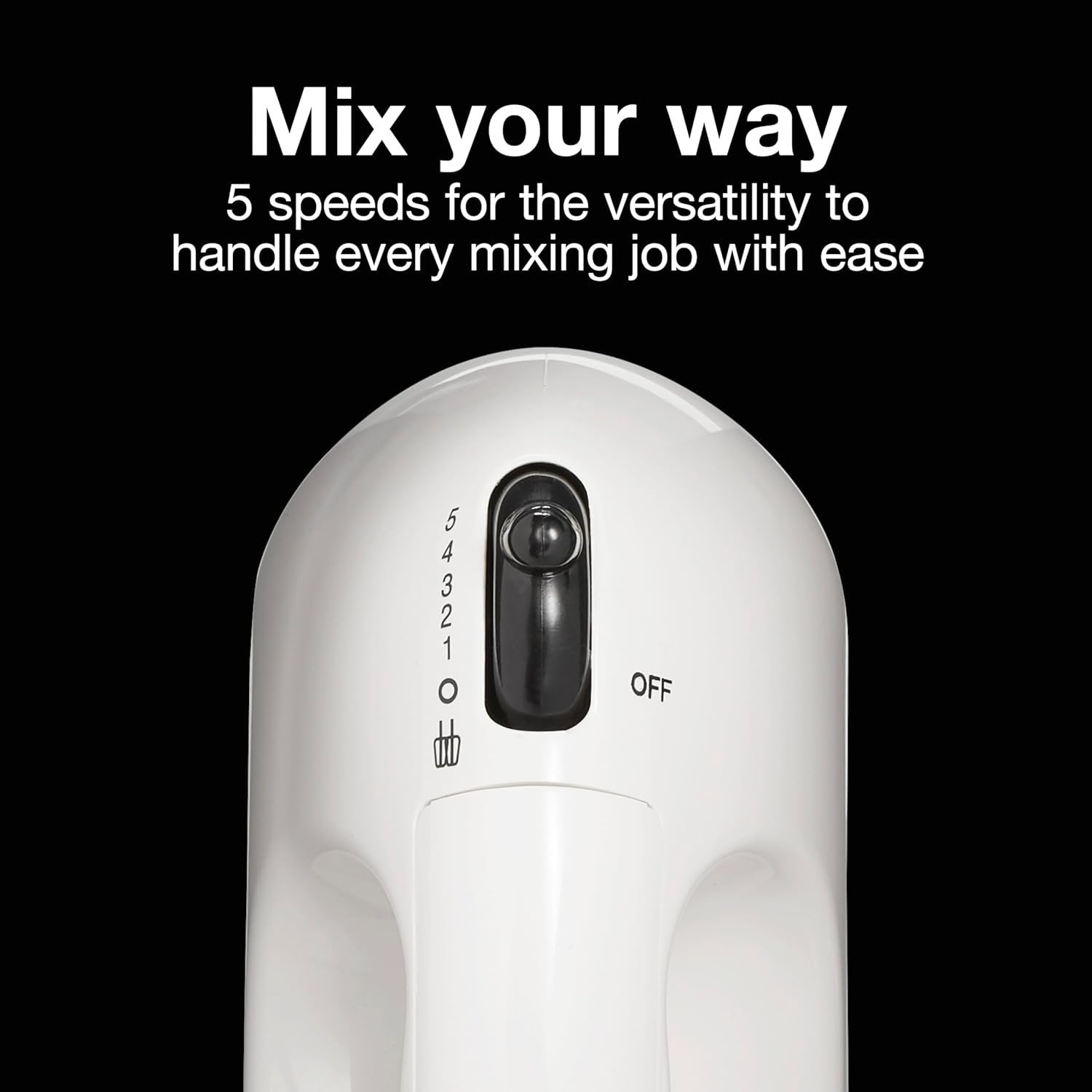 Electric Hand Mixer – 125W Motor, 5 Speeds, Chrome Beaters, Bowl Rest Feature, Beater Eject, Compact & Lightweight Design, Dishwasher-Safe Accessories, 1-Year Warranty