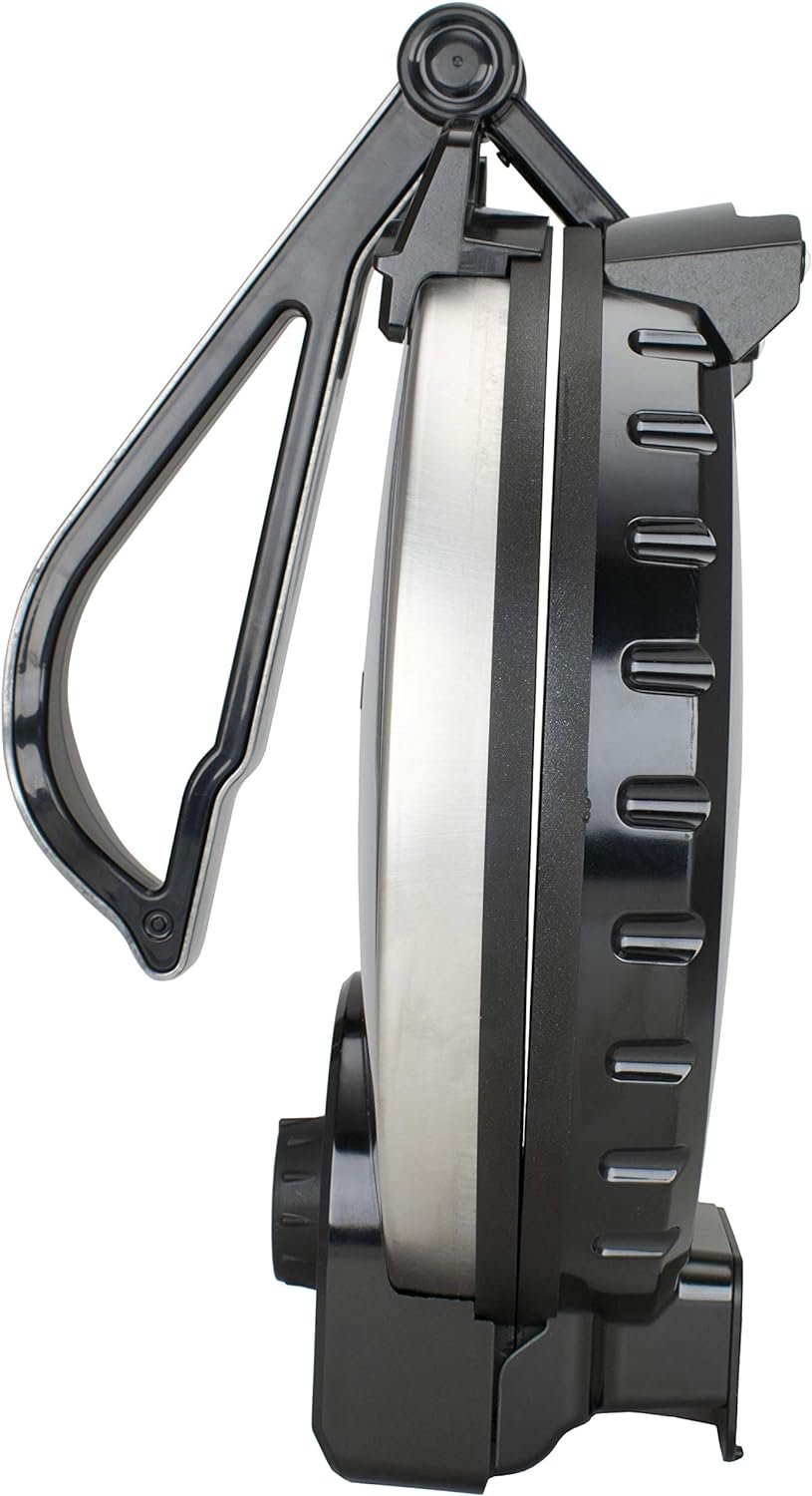 Brentwood TS-129 12-Inch Electric Tortilla Maker – Nonstick Plates, Adjustable Heat for Soft or Crispy Results, Makes Tortillas, Roti, Chapati & More, Stainless Steel with Indicator Lights, 1-Year Warranty