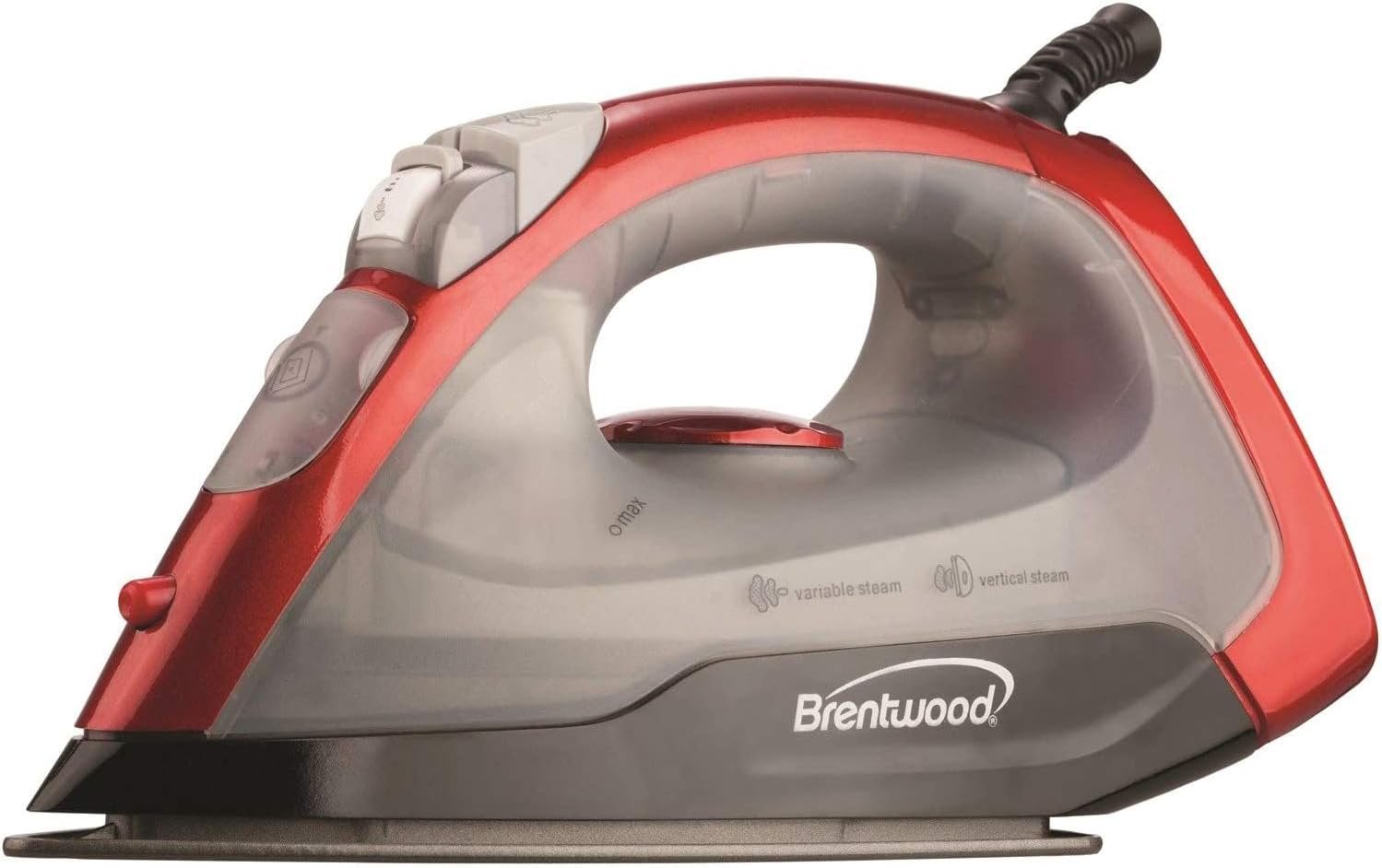Brentwood Steam Iron Non-Stick, 1000-watt, Red