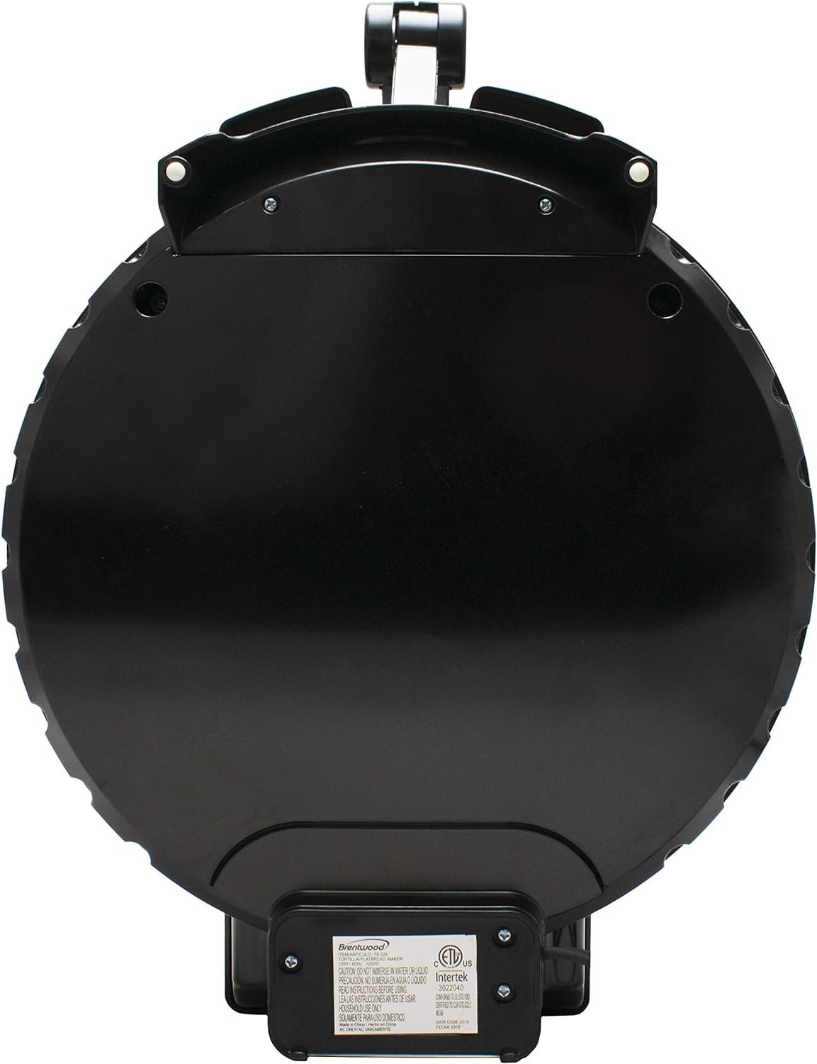 Brentwood TS-129 12-Inch Electric Tortilla Maker – Nonstick Plates, Adjustable Heat for Soft or Crispy Results, Makes Tortillas, Roti, Chapati & More, Stainless Steel with Indicator Lights, 1-Year Warranty