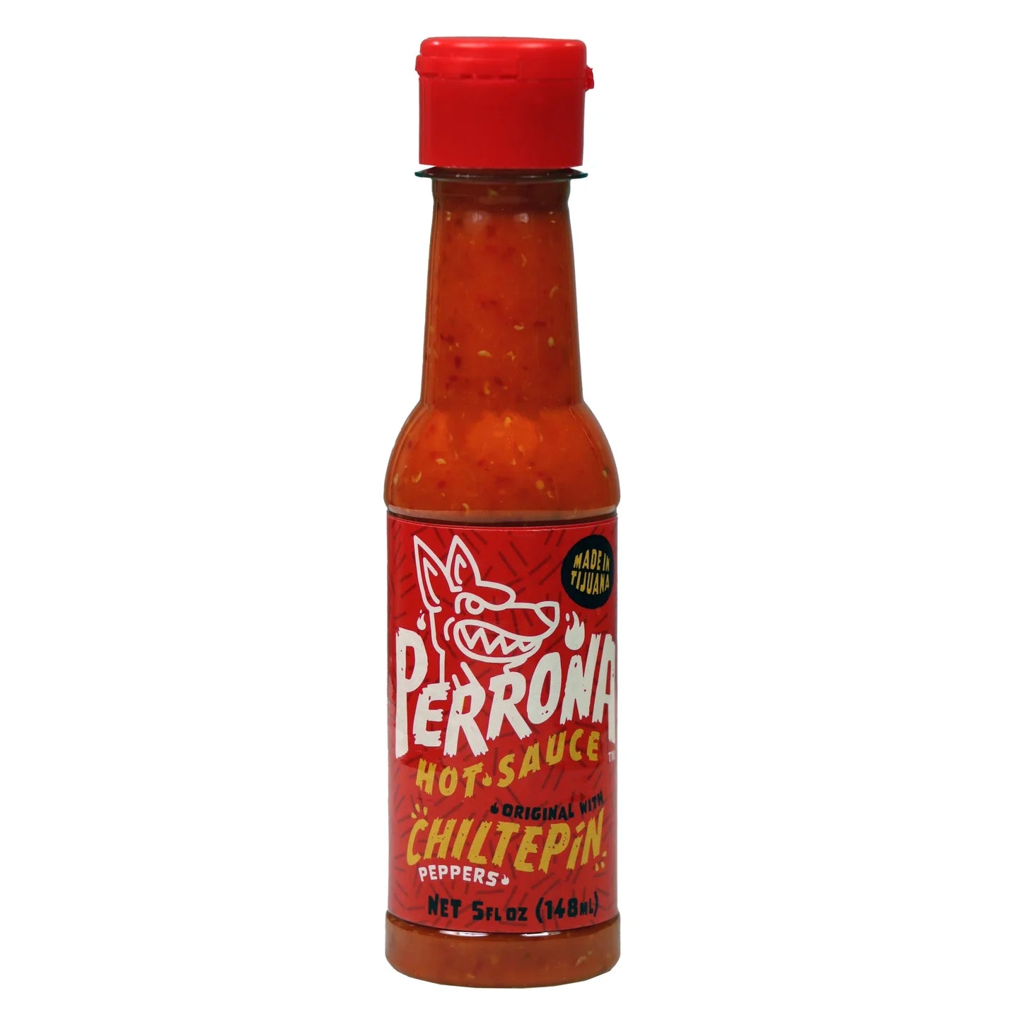 La Perrona Chiltepin Hot Sauce 5 Ounce Bottle | Red Chiltepin Pepper Salsa Picante | Extra Spicy | Handmade 5oz