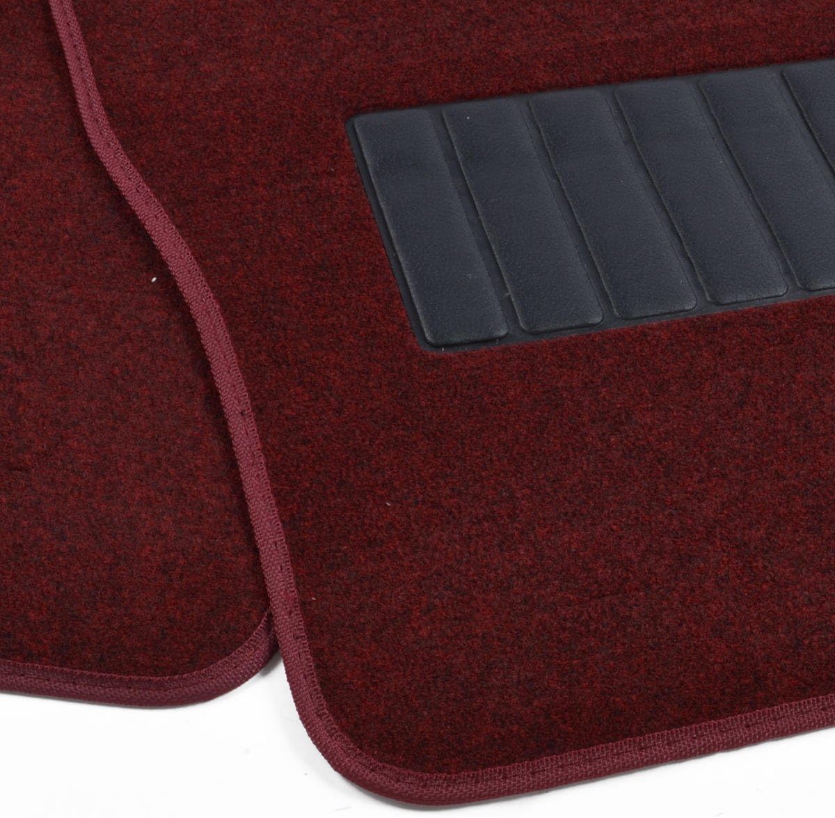 BDK MT-100-BK Classic Carpet Floor Mats for Car & Auto - Universal Fit -Front & Rear with Heelpad (Black)
