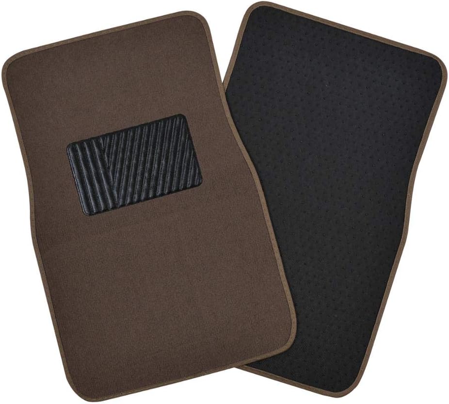 BDK MT-100-BK Classic Carpet Floor Mats for Car & Auto - Universal Fit -Front & Rear with Heelpad (Black)