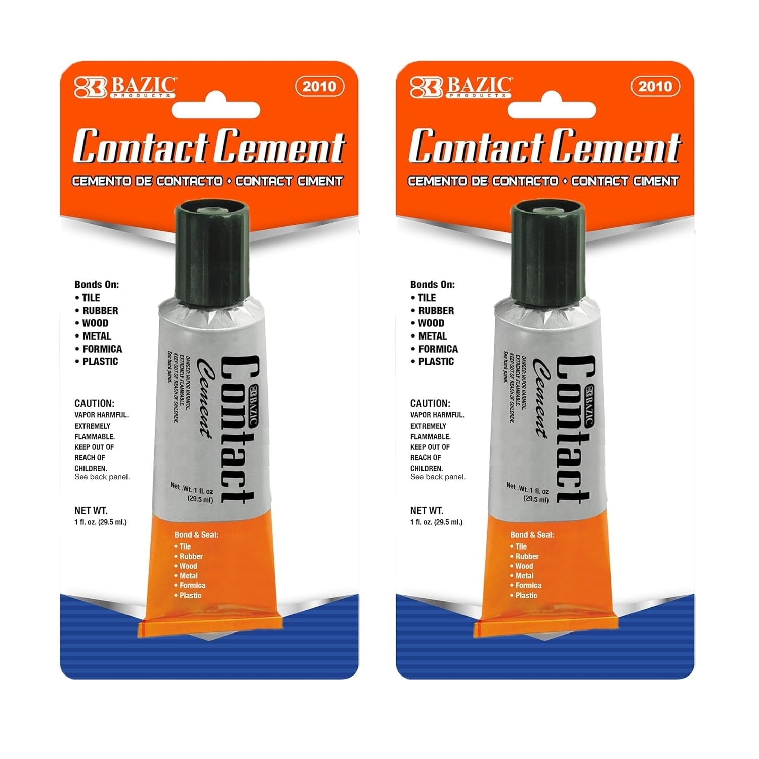 BAZIC Contact Cement Adhesive Glue 1 Oz. (30mL), Super Stong Bonds to Tile Rubber Wood Metal Formica Plastic, 1-Pack