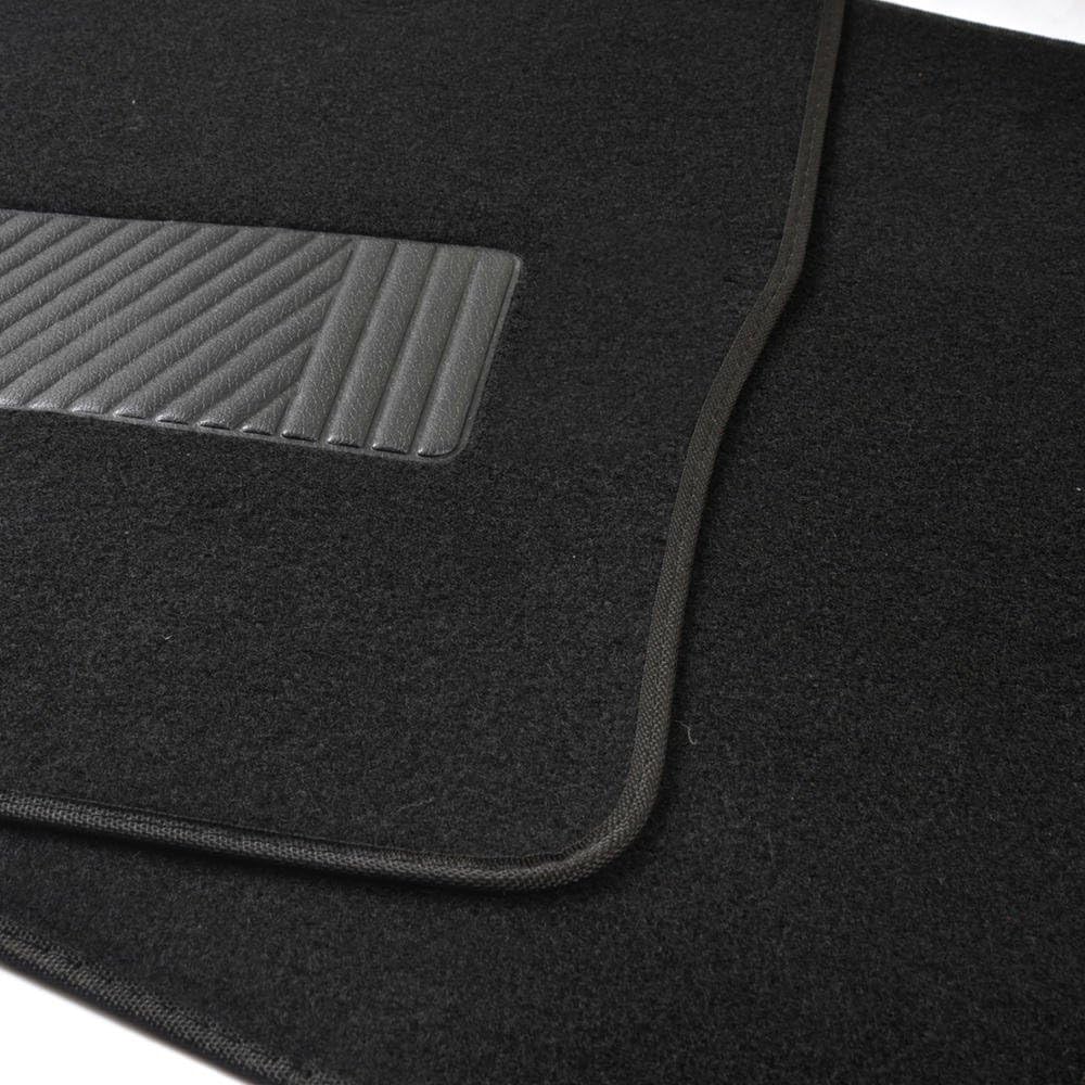BDK MT-100-BK Classic Carpet Floor Mats for Car & Auto - Universal Fit -Front & Rear with Heelpad (Black)
