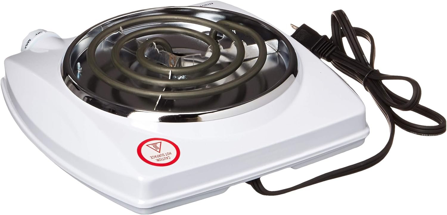 Brentwood TS-322 1000w Single Electric Burner, White