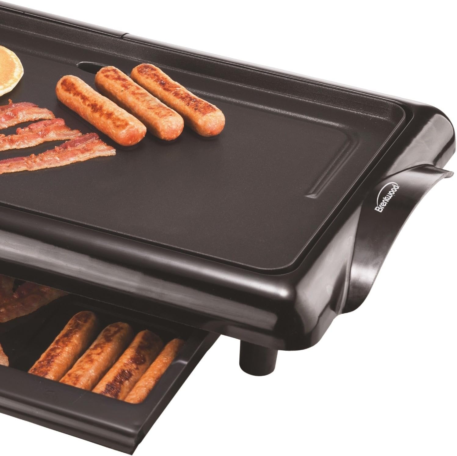 Brentwood TS-840 Non-Stick Electric Griddle with Drip Pan, 10 x 20 Inch, Black