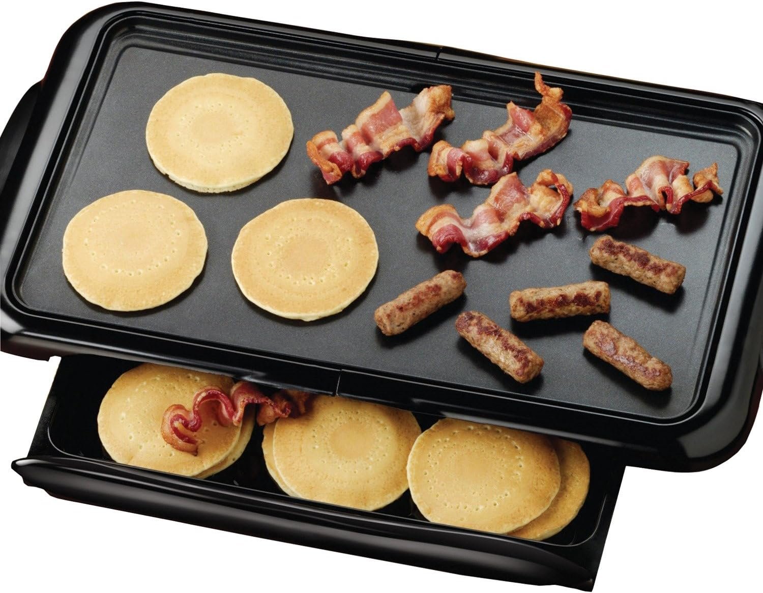 Brentwood TS-840 Non-Stick Electric Griddle with Drip Pan, 10 x 20 Inch, Black