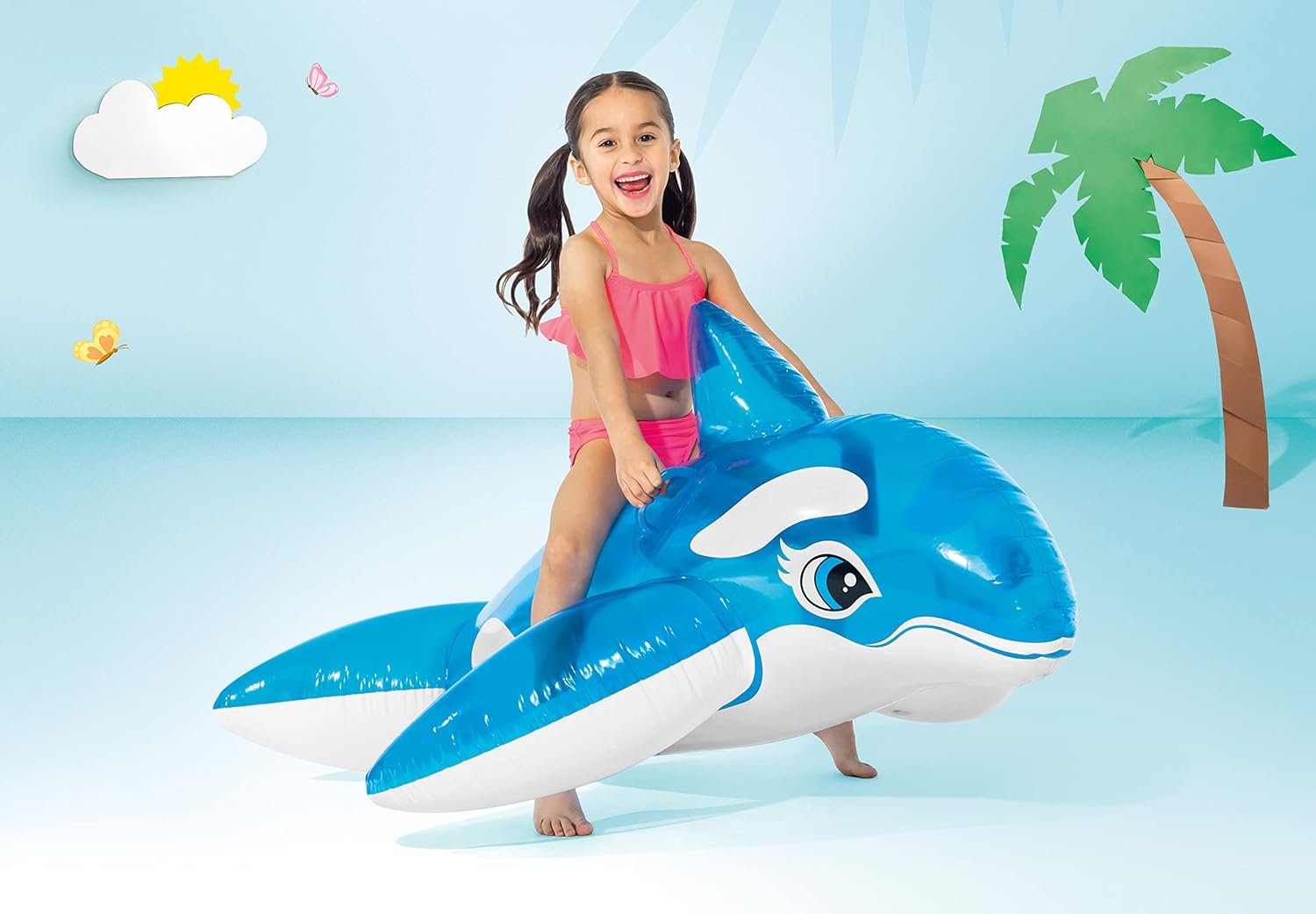 Intex Lil' Whale Ride-On, 60" X 45", for Ages 3+