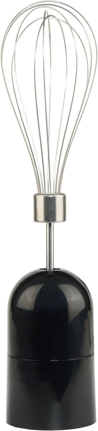 National NA-3104HB 4-in-1 Multi-Purpose Immersion Hand Blender Blend, Puree, Mash, Chop and Whisk, Two Speeds, Splash Control, and ETL Approved with Interchangeable Attachments (Black)